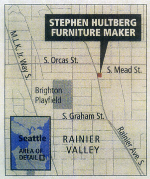 Map showing furniture workshop location